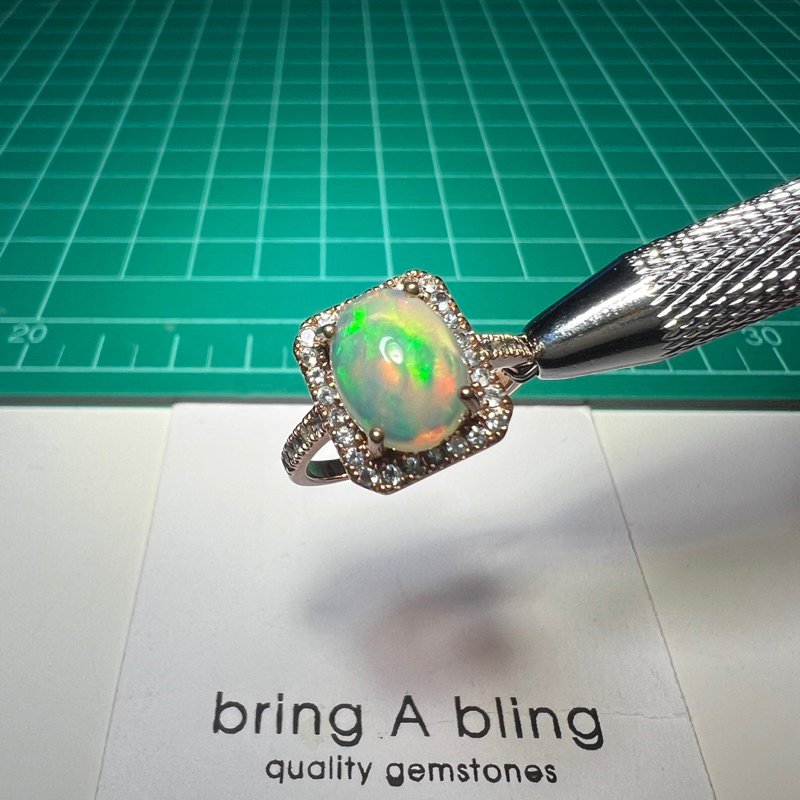 แหวนพลอย-โอปอล-opal-10-0x7-0มม-และ-แซฟไฟร์ขาว-white-sapphire-แหวนsize-51