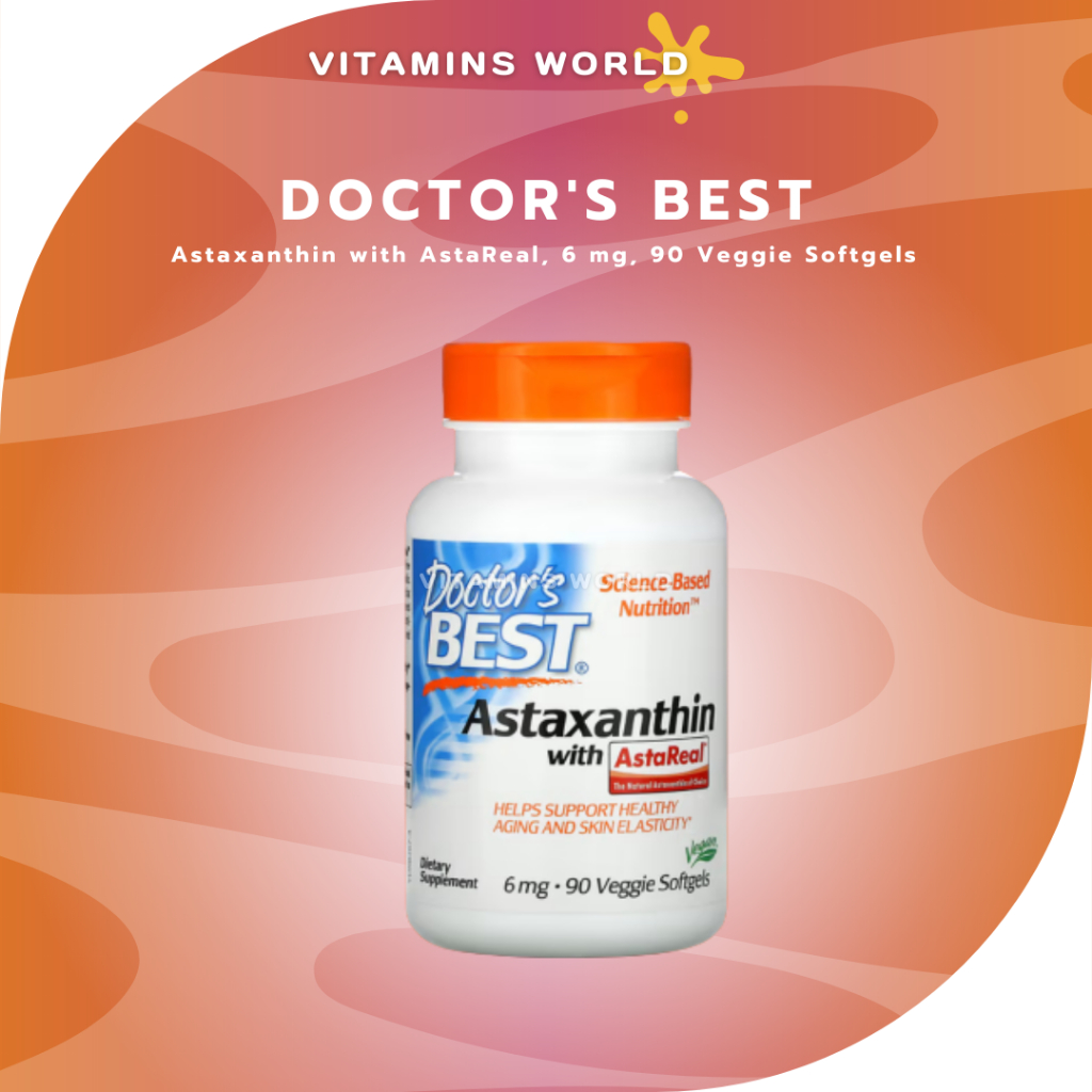 Doctor's Best, Astaxanthin with AstaReal, 6 mg, 90 Veggie Softgels (V