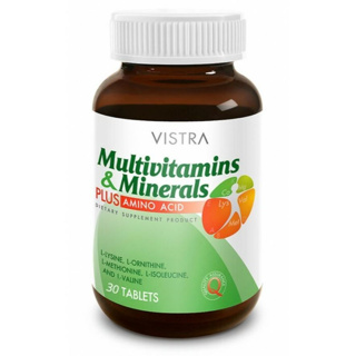 Vistra Multivitamins &amp; Minerals Amino วิตามินรวม 1 ขวด 30 เม็ด