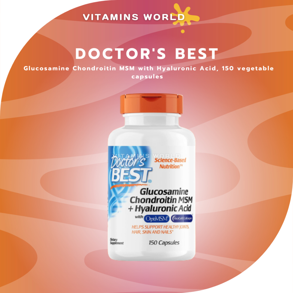 Doctor's Best, Glucosamine Chondroitin MSM with Hyaluronic Acid, 150 vegetable capsules (V.3044