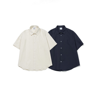 ALAND เสื้อเชิ้ต CODEGRAPHY CGP OVERSIZED-FIT LINEN SHORT-SLEEVED SHIRT