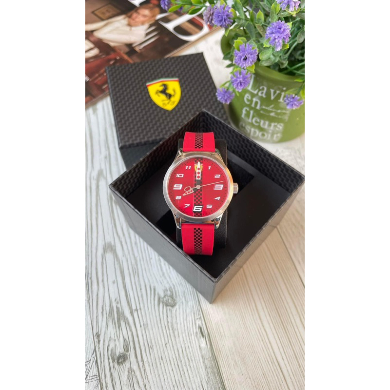 พร้อมส่ง-sale-1999-ถูกกรี๊ดแตก-นาฬิกา-scuderia-ferrari-pitlane-unisex-watch-หน้าปัด-34-มม