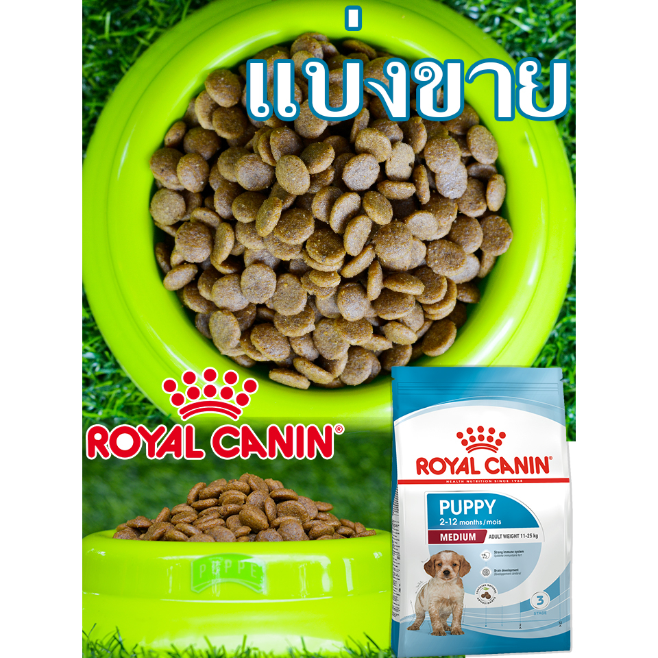 อาหารสุนัขแบ่งขาย-อาหารลูกสุนัข-royal-canin-medium-puppy-f1-advance-plus-dog-days-smartheart-power-pack