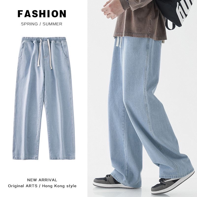 ภาพหน้าปกสินค้าพร้อมส่ง กางเกงยีนส์ผู้ชาย Jeansผ้าฝ้ายบริสุทธิ์ กางเกงลำลองผ้ายีนส์มีเข็มขัดยืดหยุ่น เหมาะสำหรับทุกฤดูกาล จากร้าน 1a2_fg4cz5 บน Shopee