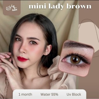 คอนแทคเลนส์ รุ่น Mini Lady สีเทา/ตาล Gray/Brown มีค่าสายตาปกติ (0.00)