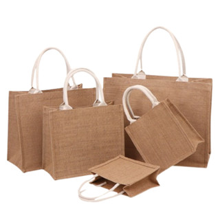 โปรโมชั่น : กระเป๋าสาน Jute สไตล์ Muji A302 กระเป๋าถือ DIY bag สำหรับแจกงานสัมมนา