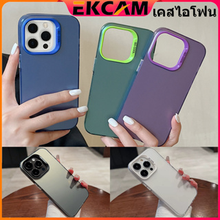 🇹🇭Ekcam เคสไอโฟน14 ไอโฟน13 ระบายความร้อน เคส14 for โชว์โลโก้ iPhone 13 14 Pro ProMax Plus Case สี  เคลส กันกระแทก