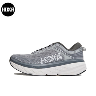HOKA ONE ONE Bondi 7 gray ของแท้ 100 %  Sports shoes Running shoes style