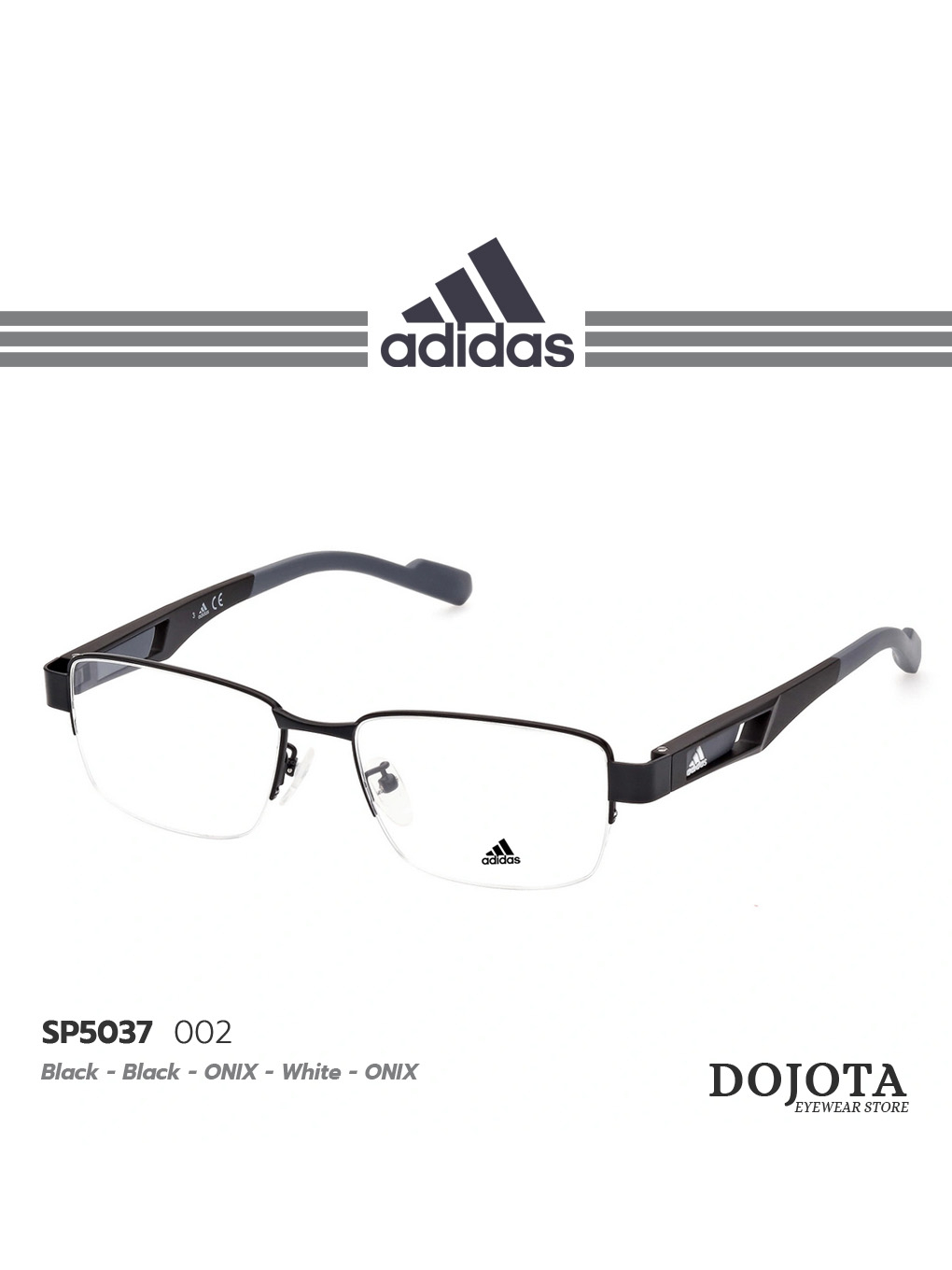 กรอบแว่นตาครึ่งกรอบ-adidas-รุ่น-sp5037-002-สีดำ-นิล-black-onix