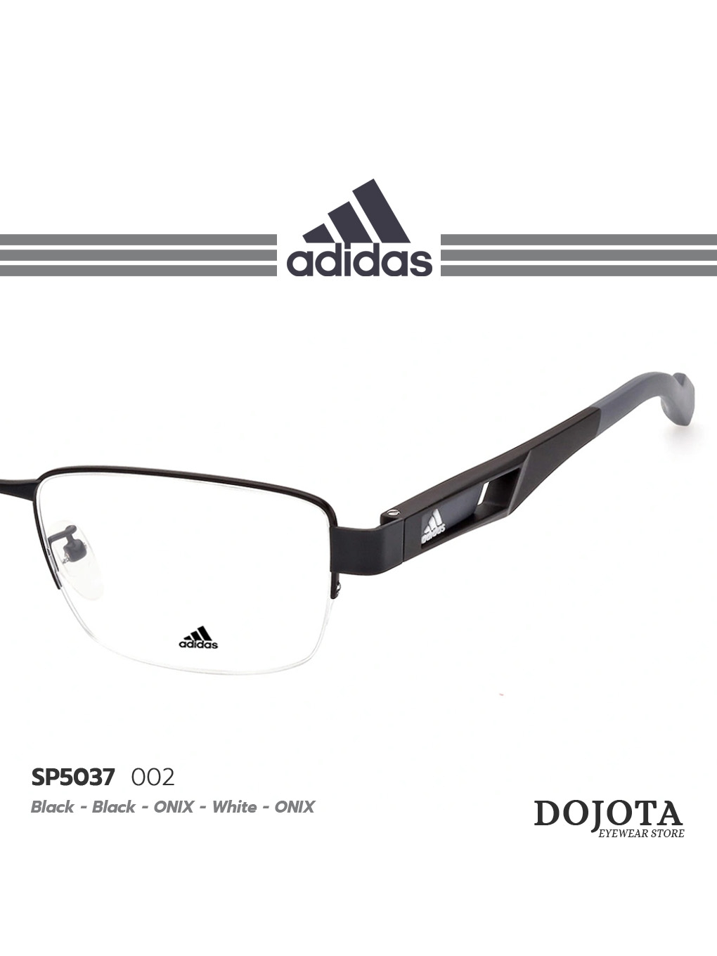 กรอบแว่นตาครึ่งกรอบ-adidas-รุ่น-sp5037-002-สีดำ-นิล-black-onix