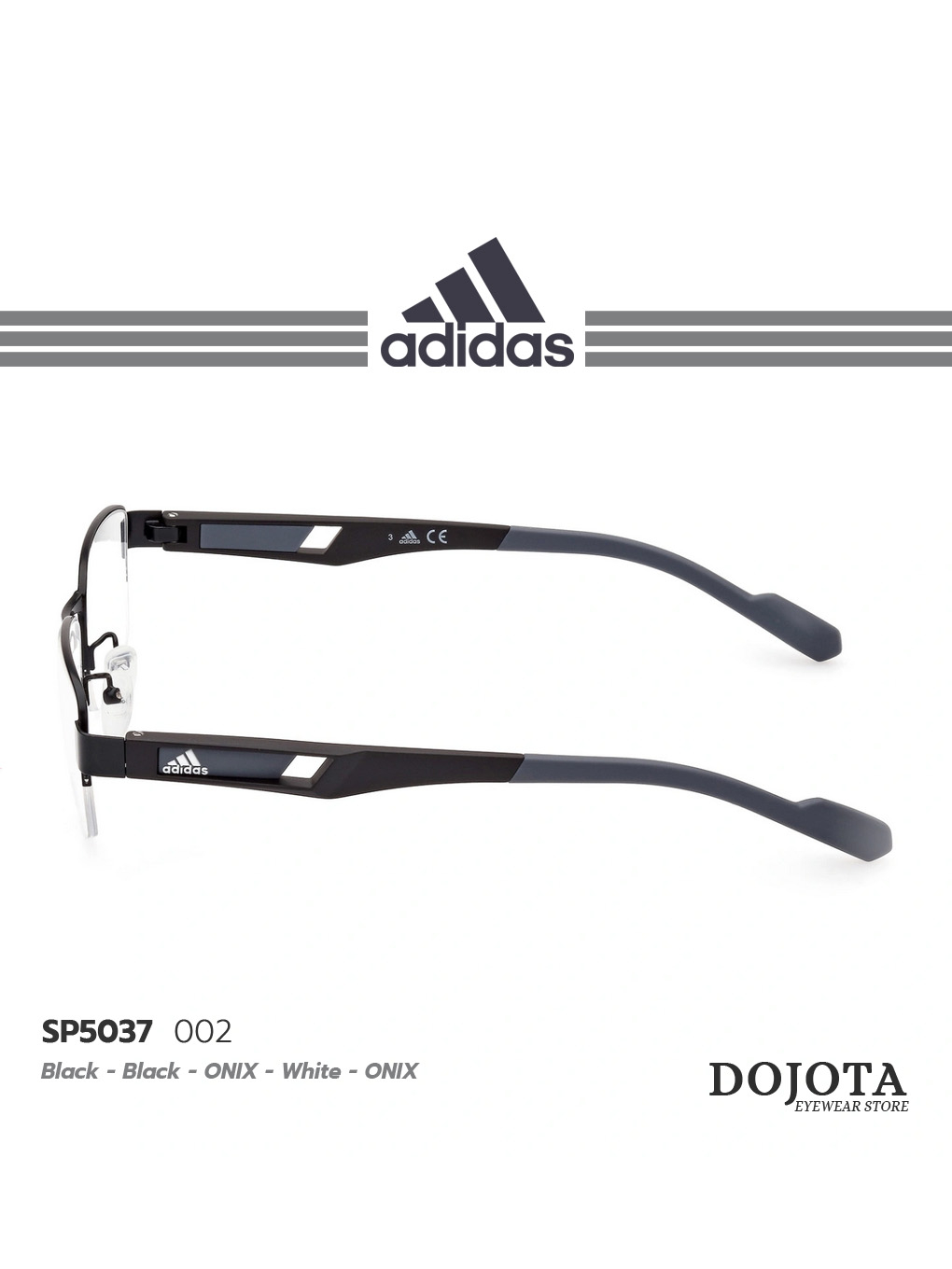 กรอบแว่นตาครึ่งกรอบ-adidas-รุ่น-sp5037-002-สีดำ-นิล-black-onix