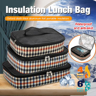 กระเป๋าใส่อาหารกลางวันแบบพกพาสำหรับนักเรียนที่โรงเรียนพกพาการเก็บรักษาความร้อนยาวนานถุงเย็น