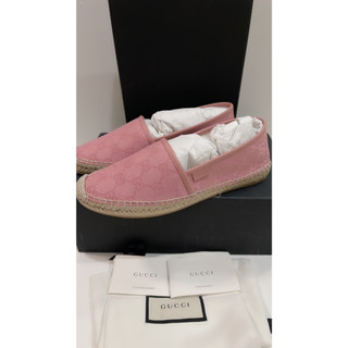 พร้อมส่ง 🔥Sale 10399🔥ถูกที่สุด รองเท้า Gucci Espadrille In GG Canvas ลายโลโก้ GG สุดฮิต รุ่นตามหา ยอดนิยม ขนาดว่าง 37.5