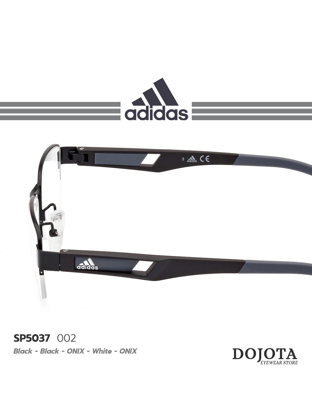 กรอบแว่นตาครึ่งกรอบ-adidas-รุ่น-sp5037-002-สีดำ-นิล-black-onix