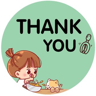 สติ๊กเกอร์ Thank you  ขนาด 2 ซม ( PP , กระดาษ )