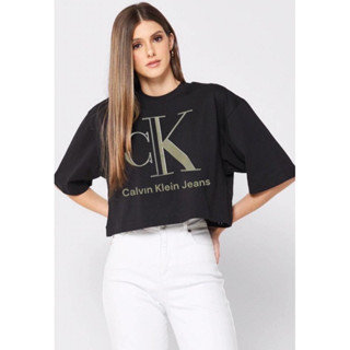 CK Crop Top เสื้อค้อป ผ้ายืด ทรง Over Size