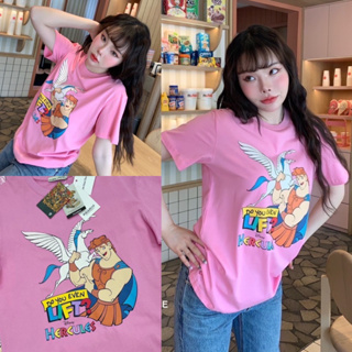 Dinney T-Shirt"เสื้อยืดคอกลมแขนสั้น ดีเทล ผ้าเล่นลาย สวยมาก