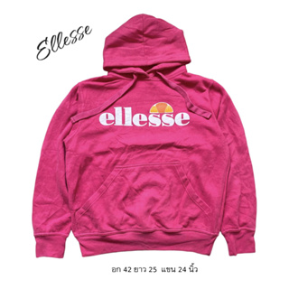 Ellesse เสื้อสเวตเตอร์ฮู้ด มือสอง สีชมพูสด