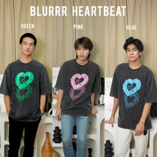 BLURRR heartbeat oversized tee เสื้อฟอกโอเวอร์ไซส์