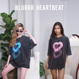 BLURRR heartbeat oversized tee เสื้อฟอกโอเวอร์ไซส์