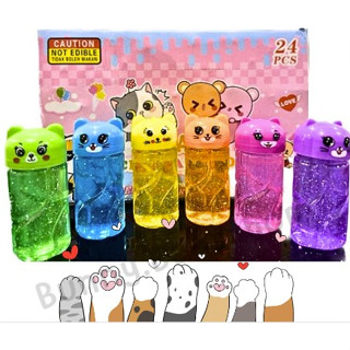 สไลม์ สลาม Slime ขวดกระบอก รูปหน้าน้องแมว สีสดใส ของเล่น บริหารมือ  สลาม สไลม์ น้ำลายเอเลี่ยน สลามน้ำลายเอเลี่ยน