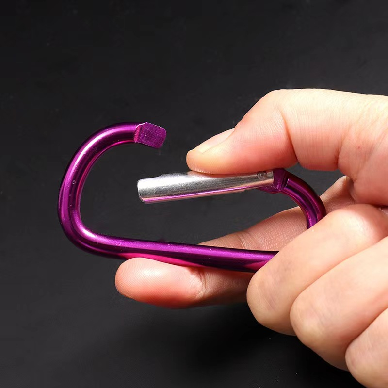 อลูมิเนียมอัลลอยด์-d-type-carabiner-พวงกุญแจ-การเดินทางกลางแจ้ง-ขี่จักรยานและหัวเข็มขัดกระเป๋าเป้สะพายหลังตกปลา