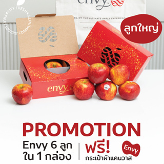 CityFresh แอปเปิล Envy Apple Set 1 กล่อง 6 ลูก ฟรี ! กระเป๋าผ้าแคนวาส Envy