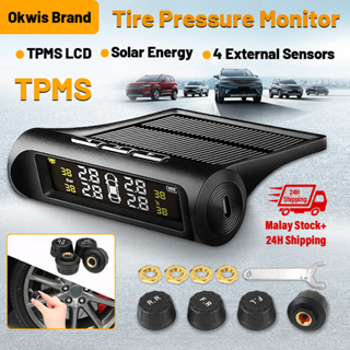 เช็ครีวิวสินค้า[เวอร์ชั่นภาษาไทย]COD TPMS วัดลมยาง tpms มอเตอร์ไซค์ เครื่องวัดลมยางไร้สาย เครื่องวัดลมยาง 4 External Sensor