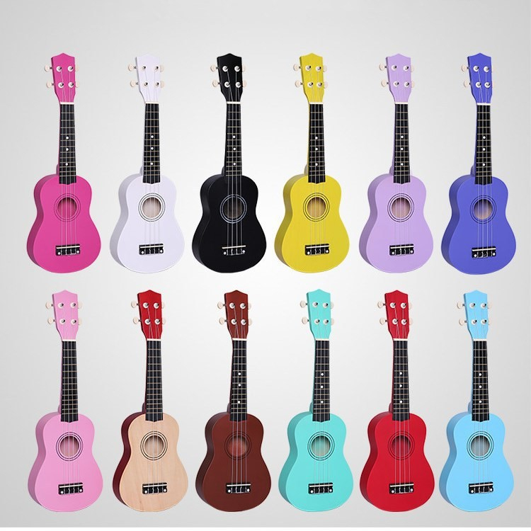 ukulele-21-นิ้ว-นิ้วสำหรับผู้เริ่มต้นและเด็ก-กีตาร์ฮาวายสี่สาย-อูคูเลเล่ไม้