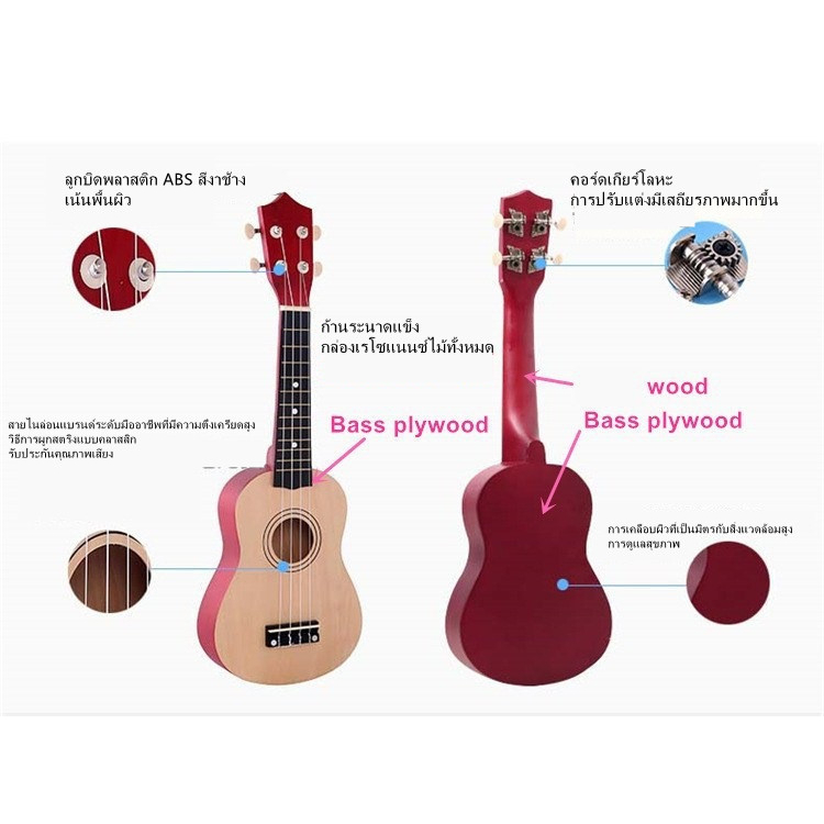 ukulele-21-นิ้ว-นิ้วสำหรับผู้เริ่มต้นและเด็ก-กีตาร์ฮาวายสี่สาย-อูคูเลเล่ไม้