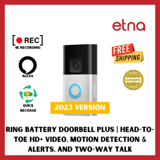 Ring Battery Doorbell Plus | Head-to-Toe HD+ Video, motion detection &amp; alerts, and Two-Way Talk (2023 release)
