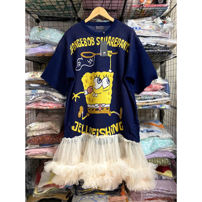 พร้อมส่ง-เดรสยาว-ทรงโอเวอร์ไซส์-ปลายกระโปรงแต่งระบาย-งานหายาก