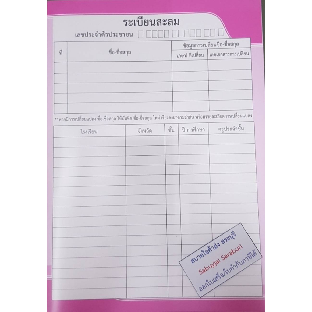 ปพ.8 ระเบียนสะสม หลักสูตรใหม่ | Shopee Thailand