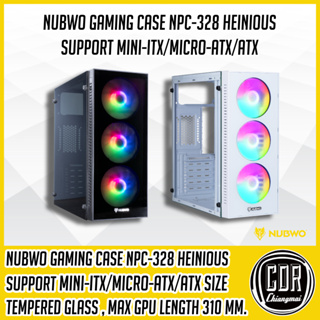 เคสคอมพิวเตอร์ NUBWO GAMING CASE รุ่น HEINIOUS NPC328 [ฟรีพัดลมไฟแบบ ARGB 3 ตัว] [รับประกันศูนย์ 1 ปี]