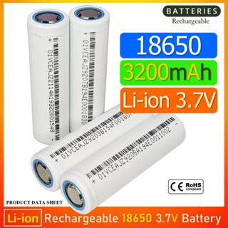 สินค้า ถ่านชาร์จ 18650 Li-ion 3.7V 3200mAh หัวแบน 4 ก้อน ของดีราคาไม่แพง ถ่านโซล่าเซ