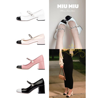 แบรนด์ใหม่ 100% ของแท้ MIUMIU Mary Jane รองเท้าแฟชั่นผู้หญิง