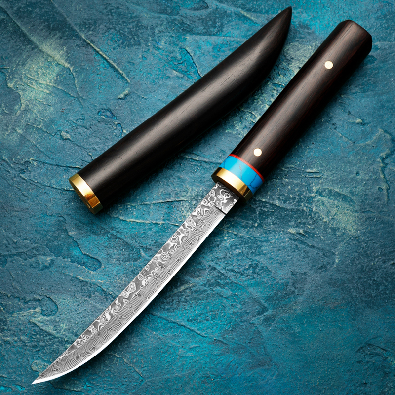 MINI Small Helper เหล็กดามัสกัสตรงมีด Outdoor Survival Camping SHARP ...