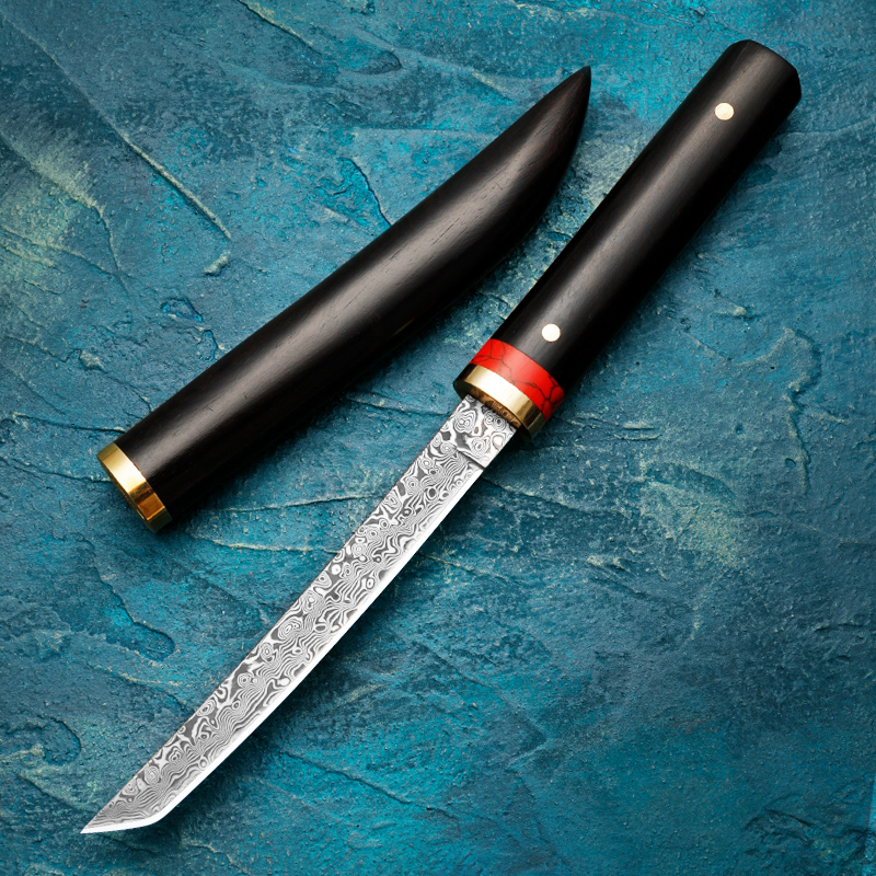 MINI Small Helper เหล็กดามัสกัสตรงมีด Outdoor Survival Camping SHARP ...