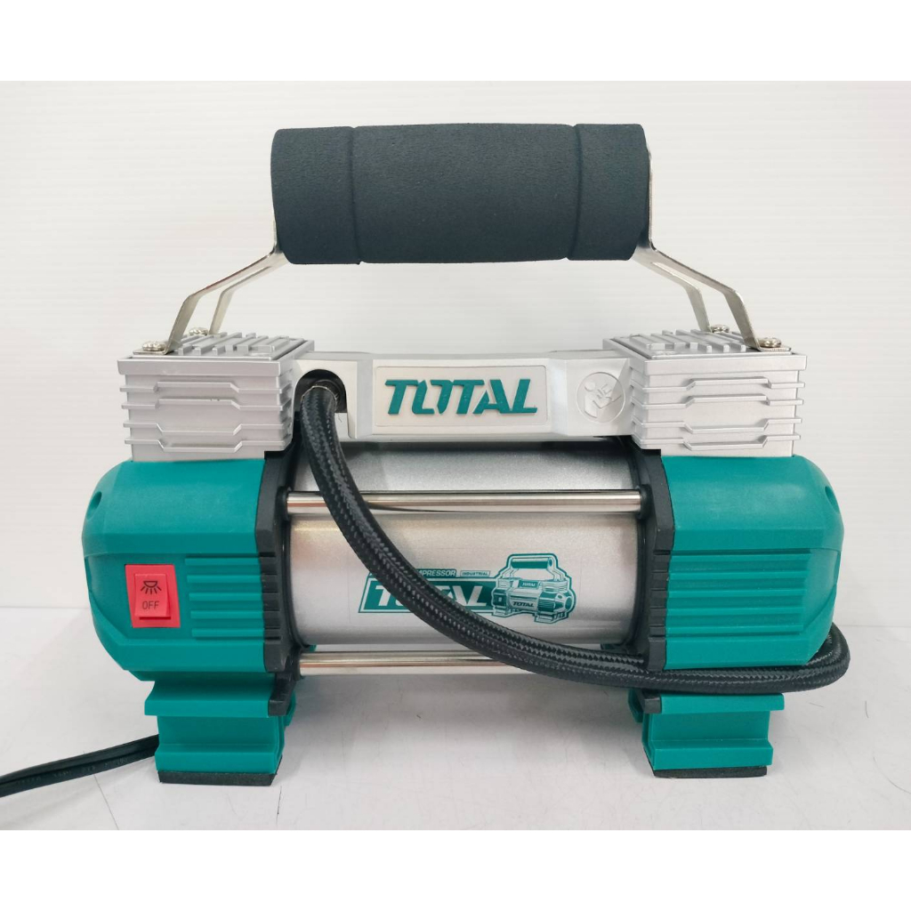 total-ปั๊มลมมินิ-12โวลต์พร้อมไฟฉาย-led-รุ่นttac2506-mini-air-pump-ปั๊มลม-ปั๊มลมพกพา-ที่สูบลม-ใช้หนีบกับขั้วแบตเตอร์รี่