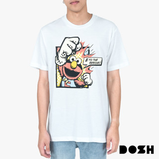 DOSH UNISEX T-SHIRTS SESAME STREETเสื้อยืดคอกลม แขนสั้น ผู้ชาย-ผู้หญิง FSEMT5046-OW