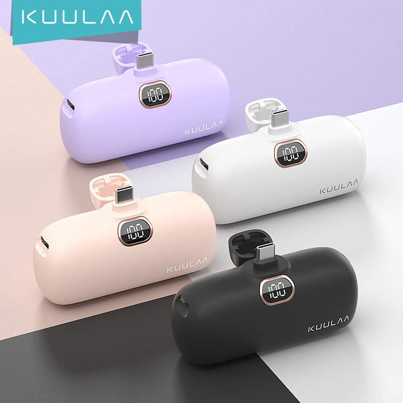 5000mah-kuulaa-พาวเวอร์แบงค์แบบแคปซูล-มินิกระเป๋าพาวเวอร์แบงค์-จอแสดงผลดิจิตอลชาร์จเร็ว-รองรับ-iphone-type-c