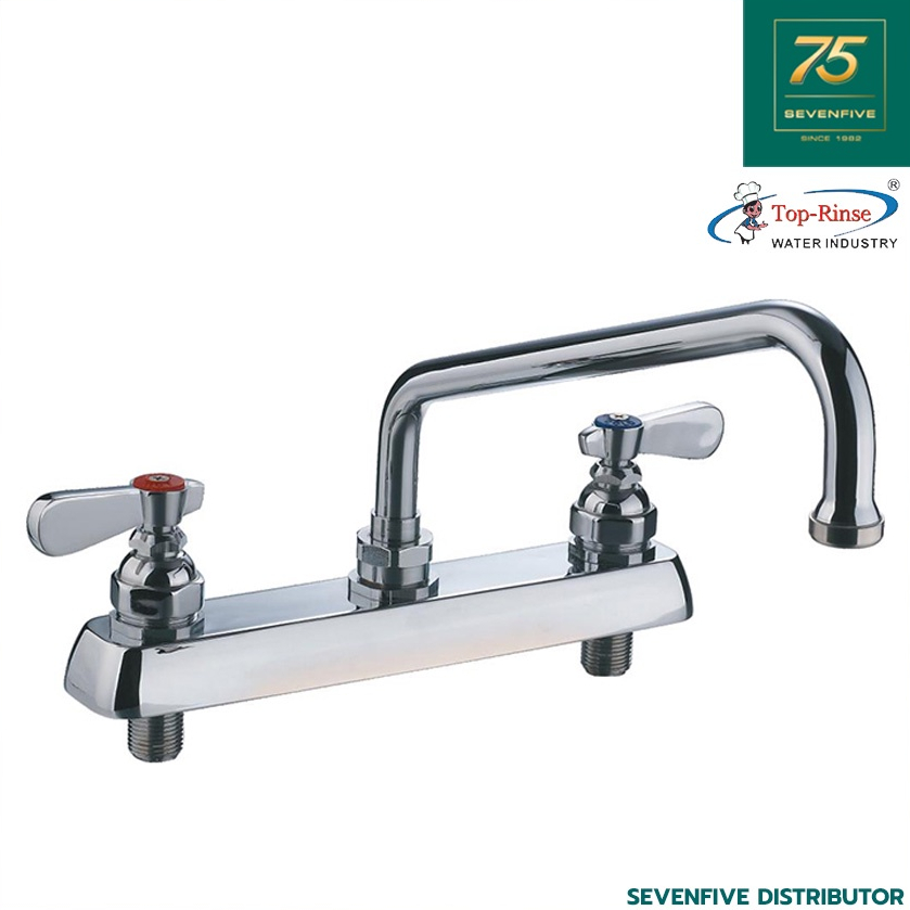 TOP RINSE ก๊อกน้ำ ก๊อกติดตั้งขอบอ่าง ฐานยาว8นิ้ว(203มม) TOP1-9810-12 ...