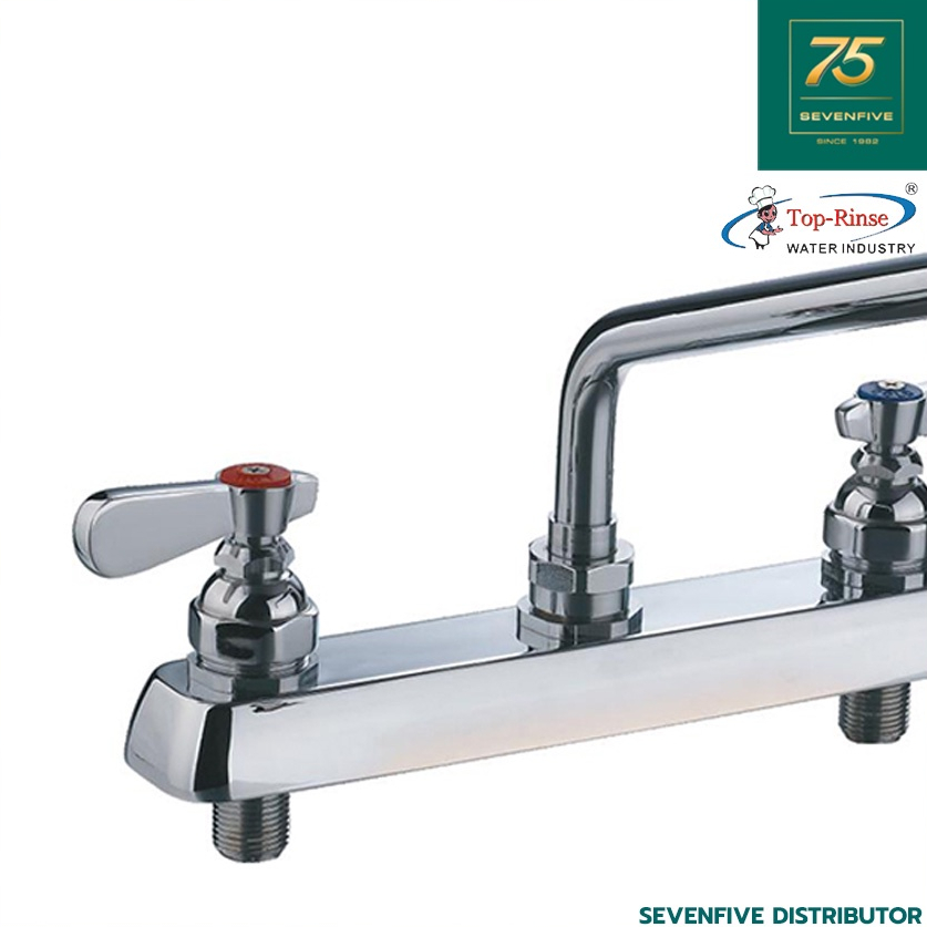 TOP RINSE ก๊อกน้ำ ก๊อกติดตั้งขอบอ่าง ฐานยาว8นิ้ว(203มม) TOP1-9810-12 ...