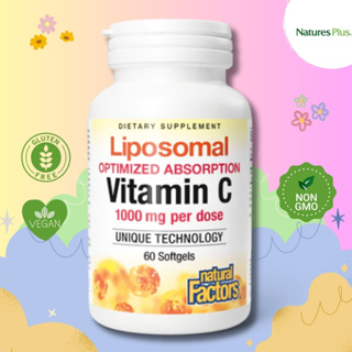 Natural Factors Liposomal Vitamin C 1000mg 60 Softgels ✨นวัตกรรมใหม่ VitC ไลโปโซมอล ช่วยบำรุงผิวใส ต้านอนุมูลอิสระ✨