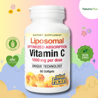 Natural Factors Liposomal Vitamin C 1000mg 60 Softgels ✨นวัตกรรมใหม่ VitC ไลโปโซมอล ช่วยบำรุงผิวใส ต้านอนุมูลอิสระ✨