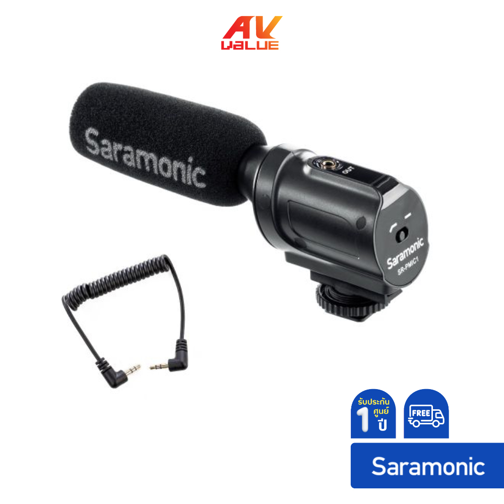 saramonic-sr-pmic1-ไมโครโฟนช็อตกันติดหัวกล้องไมค์คอนเดนเซอร์โมโนรับเสียงเป็นแบบซุปเปอร์คาร์ดิออยด์-ผ่อน-0