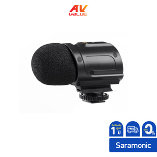 Saramonic SR-PMIC2 ไมโครโฟนช็อตกันติดหัวกล้องไมค์คอนเดนเซอร์สเตอริโอรับเสียงเป็นแบบคาร์ดิออยด์ **ผ่อน 0%**