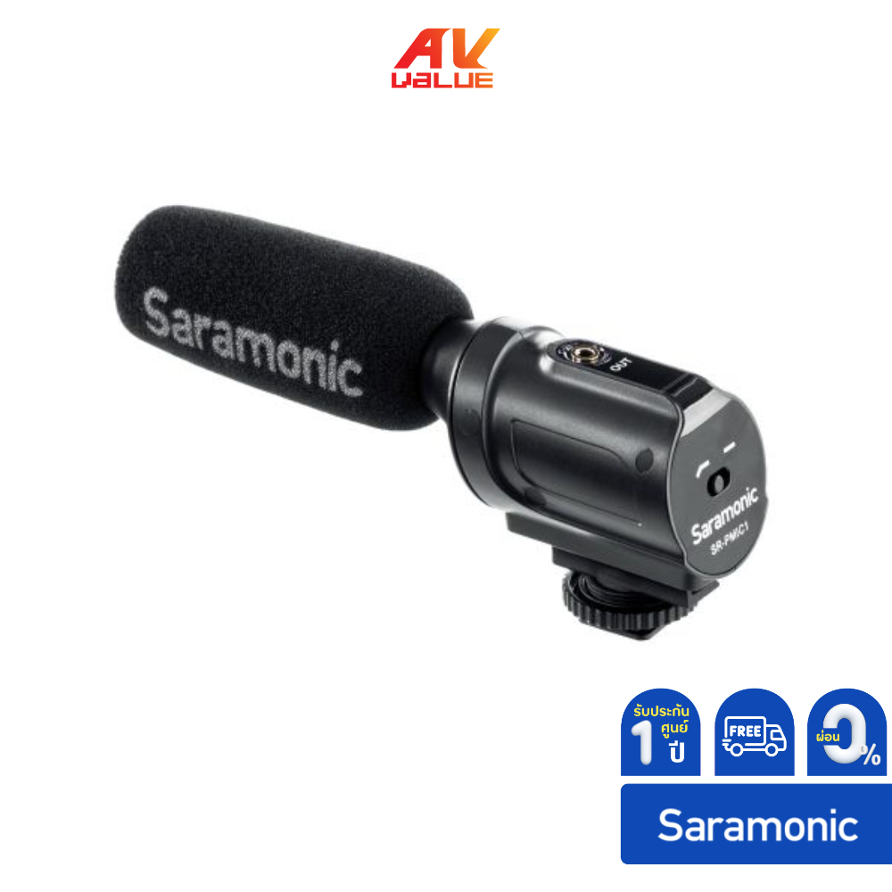 saramonic-sr-pmic1-ไมโครโฟนช็อตกันติดหัวกล้องไมค์คอนเดนเซอร์โมโนรับเสียงเป็นแบบซุปเปอร์คาร์ดิออยด์-ผ่อน-0