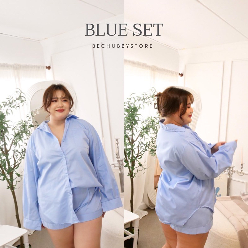 blue-set-ชุดเซตได้ทั้งเสื้อ-กางเกง-รวม2ชิ้น-ไซต์ใหญ่-สำหรับสาวอวบ
