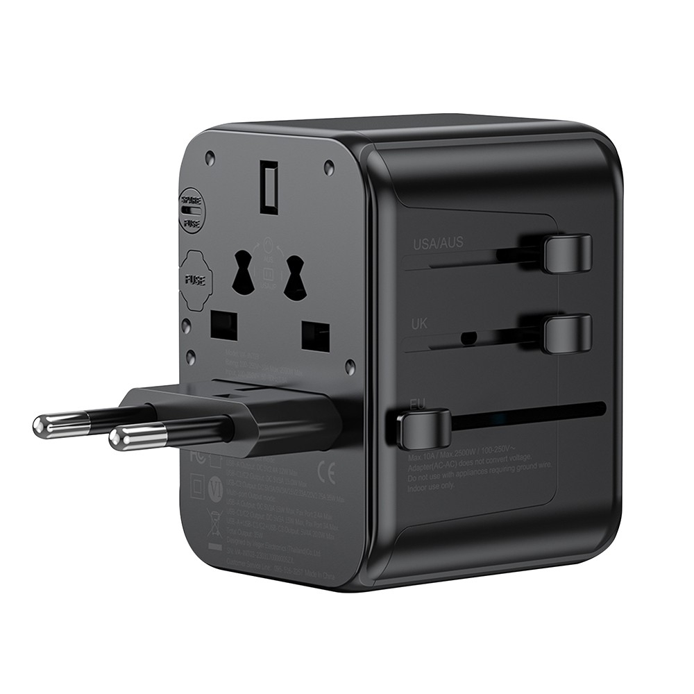 veger-หัวแปลงปลั๊กไฟ-universal-travel-adapter-2500w-รองรับการใช้งานในไทยและกว่า-150-ประเทศทั่วโลก-va-int03-blk